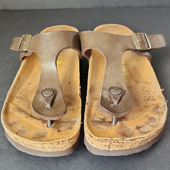 Birkenstock Shoes - Birkenstock Gizeh Sandals Women EU 38 US 7-7.5 Brown Comfort Toe Thong